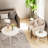 Nesting Coffee Table Round Side Table Set Of 2 End Tables For Living Room Bedroom Balcony,Wooden Stacking Accent Coffee Tables With Metal Frame-1605848885