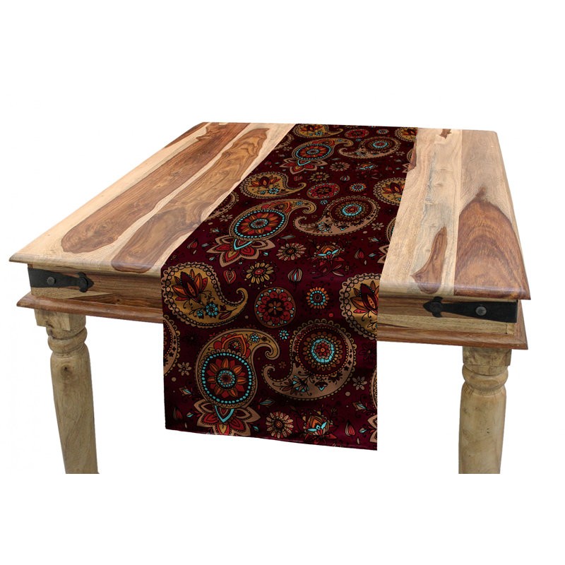Paisley Table Runner, 16'' D x 72'' L, Brown