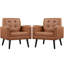 Fauteuil moderne en similicuir capitonné-277769038