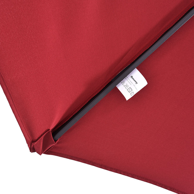 Outsunny 4.6m Garden Parasol Double-Sided Sun Umbrella, Wine Red