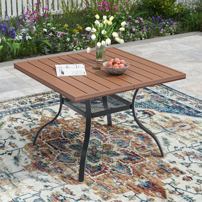 Square Outdoor Dining Table, Walnut