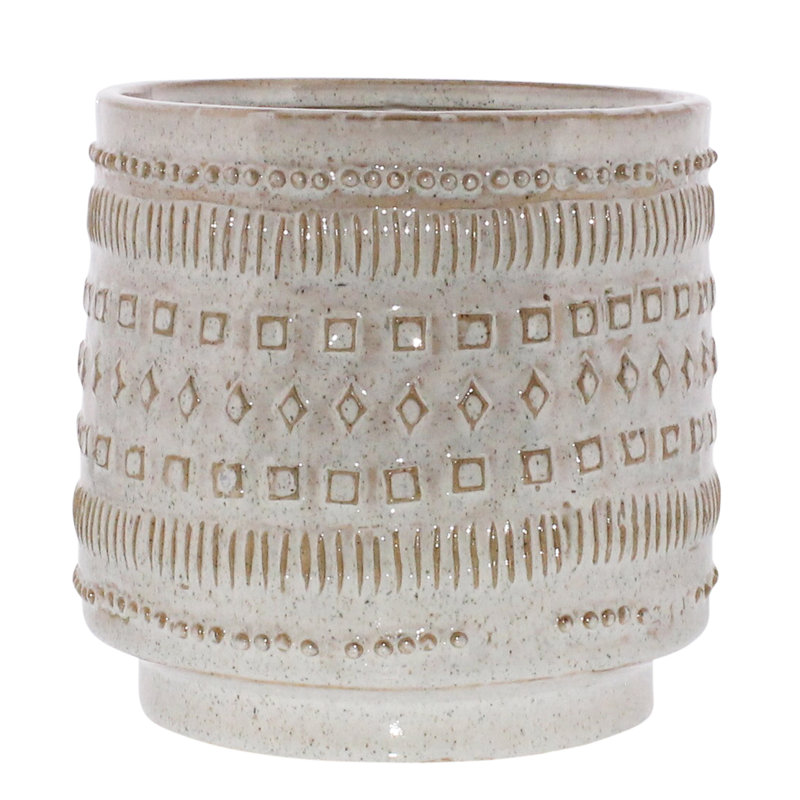 Pot à fleurs en céramique Oyku, H 6,25 po x l 6,75 po x 6,75 po
