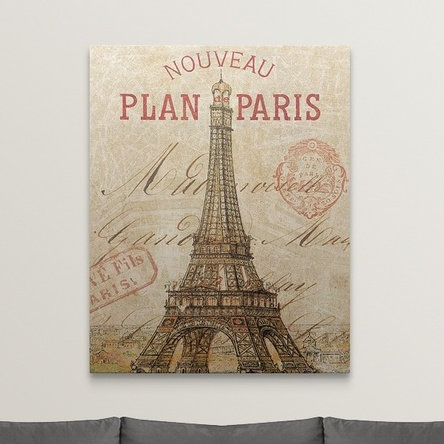 « letter from paris », impression, H 48 po x l 38 po x P 1,5 po, Toile