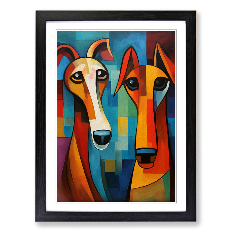 Greyhound Cubism No.2 - Framed Print