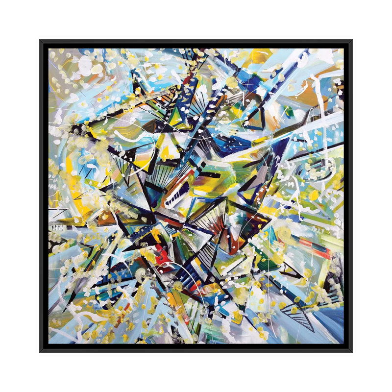 «Star», reproduction sur toile, H 18 po x l 18 po x P 1,5 po, Toile avec cadre flottant noir, Pas de tapis