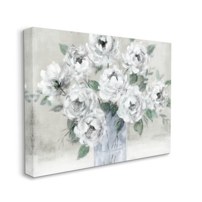 «Traditional White Flower Bouquet» par Carol Robinson - peinture sur toile tendue