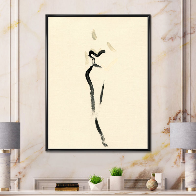 «Fashion Woman», art sur toile Glam, H 32 po x l 16 po x P 1 po, Cadre flottant noir