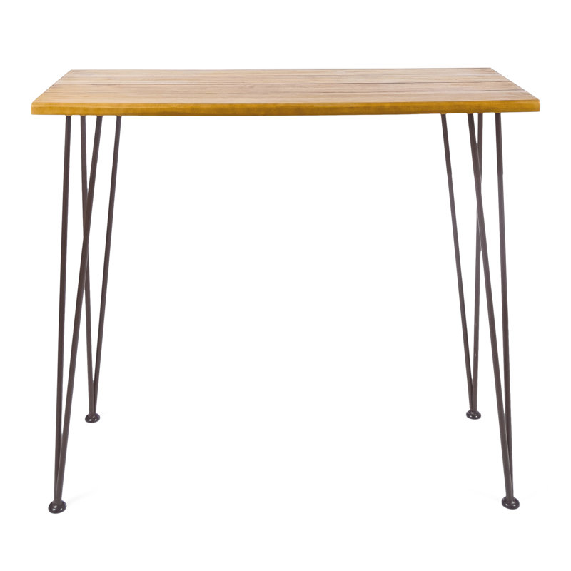 Outdoor Wood Table - Finish And Iron Construction For A Stylish Space Industrial An Impressive Look