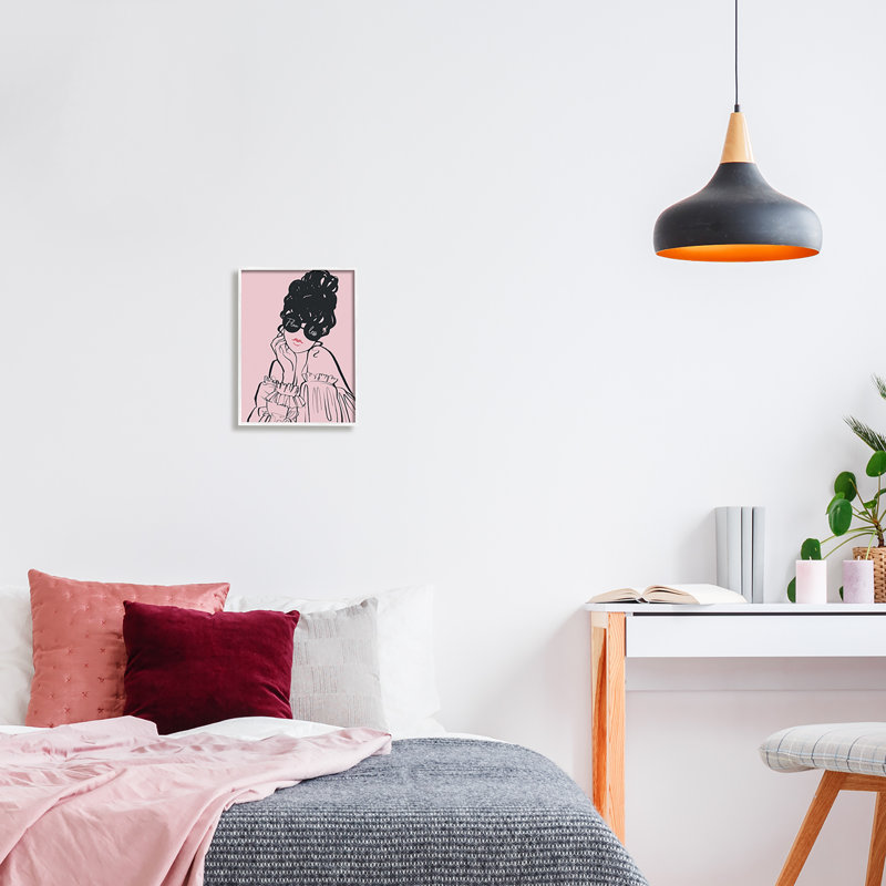 «Flawless Text Bold Pink Glam Fashion Woman», impression sur toile à cadre flottant, H 14 po x l 11 po x P 1,5 po