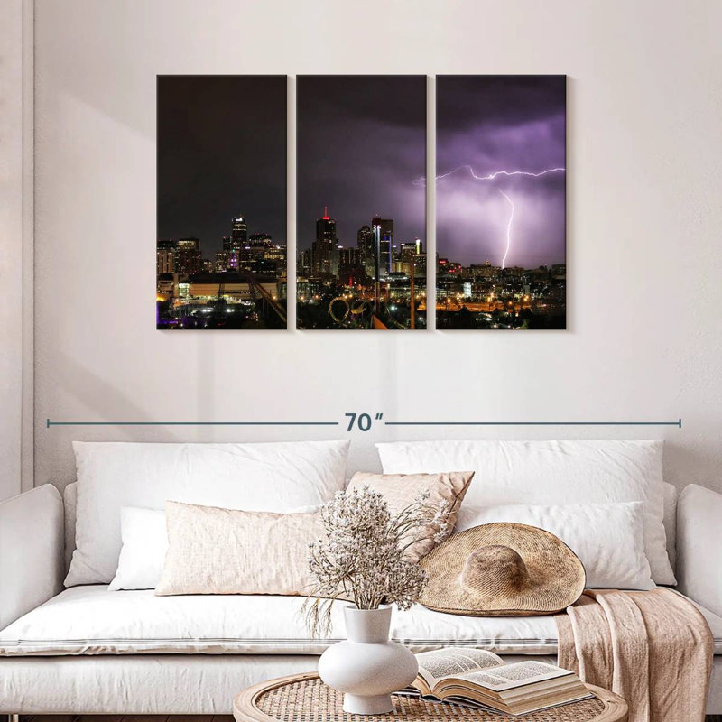 Sebbie Lightning Over Denver, 28" H x 45" W