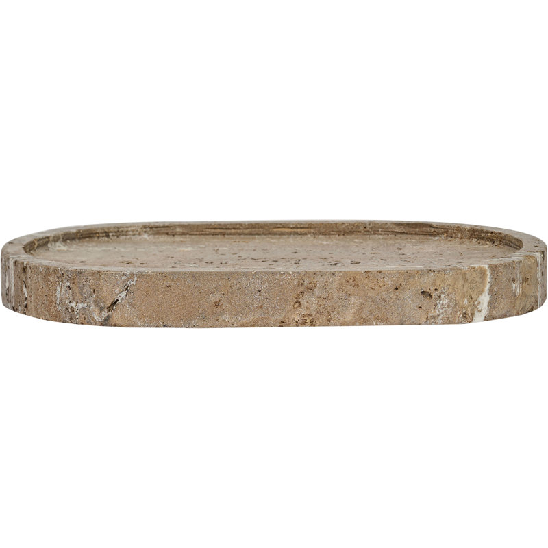 Ophelia Grey Travertine Tray, Grey Travertine