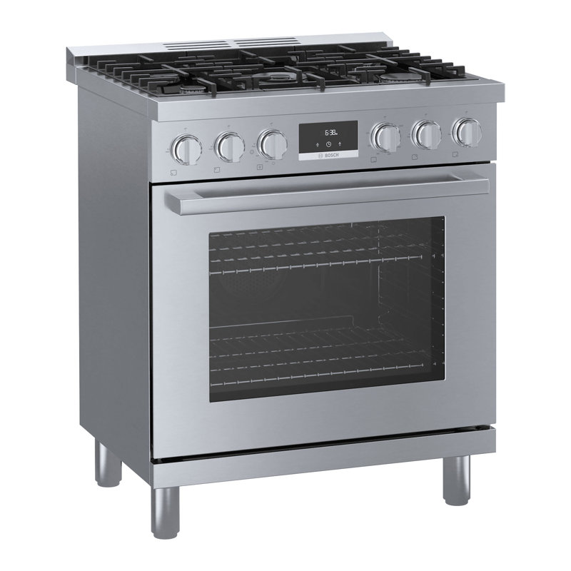 30" Stainless Steel Free-Standing Convection Gas Range
