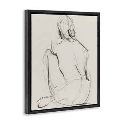 "Nude figure", art mural encadré sur toile flottante par Victoria Barnes