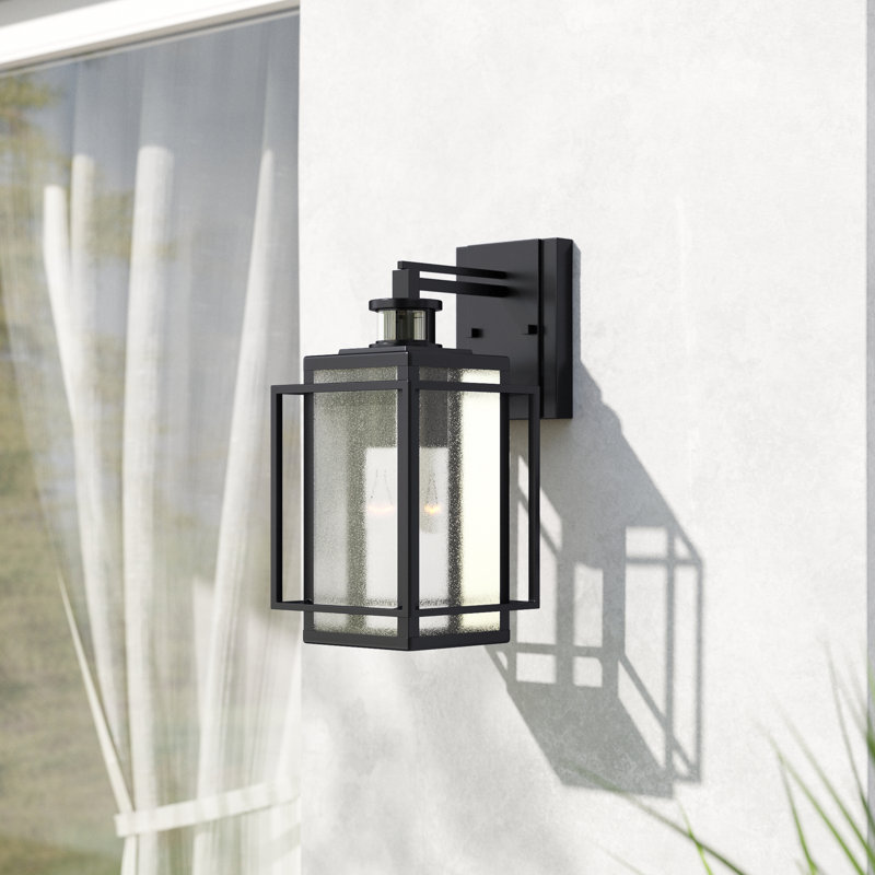 Stumbaugh Seeded Glass Motion Sensor Wall Light, 15.5" H x 7.2" W x 10.2" D