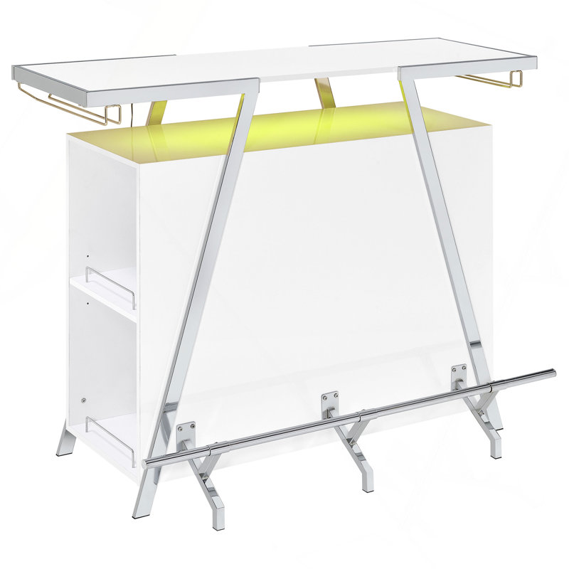 Cabinet Wine White High Gloss With Led