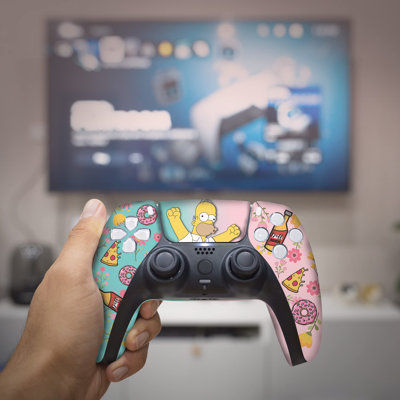 Simpsson Custom PS-5 Controller Wireless compatible with Play-Station 5 Console by BCB Controllers | Proudly Customized in USA with Permanent HYDRO-DIP Printing (NOT JUST A SKIN) (MODDED)