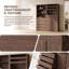 Ensemble d'armoires de rangement 4 pièces DIY Farmhouse, bibliothèque multifonctionnelle, organisateur de garde-manger avec tiroirs et tablettes, armoire à vin, buffet facile à assembler pour le salon, la chambre à coucher, la cuisine et les solutions de rangement de bureau-125129124