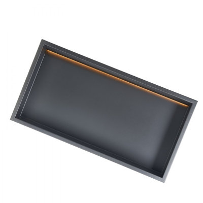 Niche de douche 13 po x 25 po x 4 po avec tablette à DEL en acier inoxydable