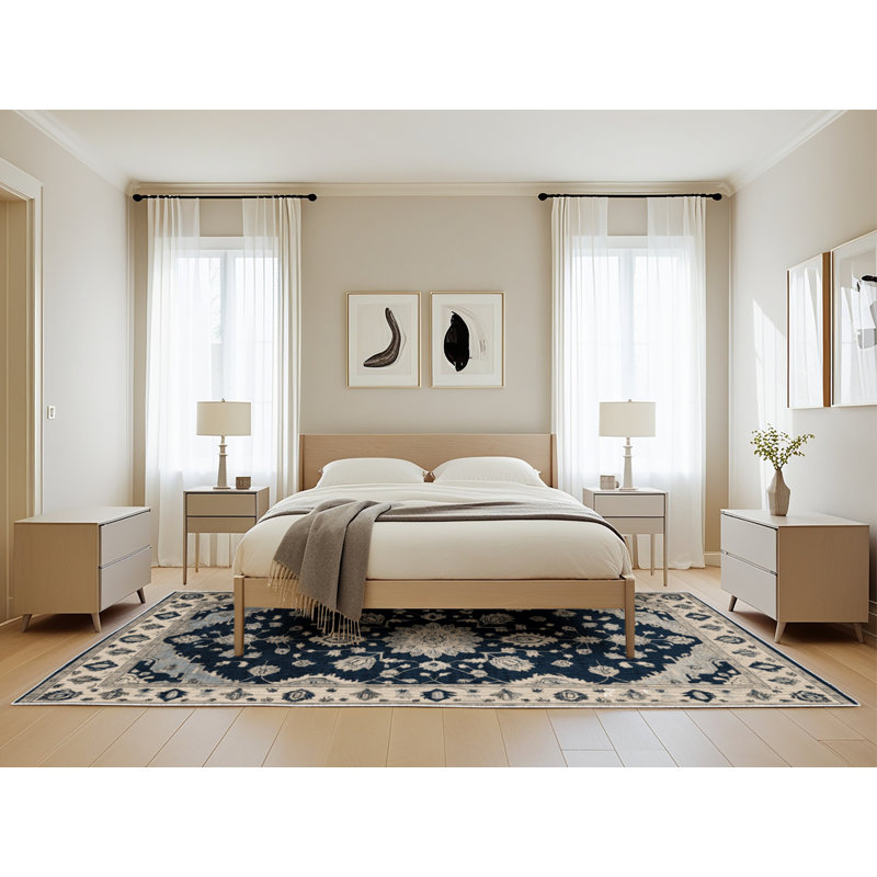 Machine Washable Overdyed Beige Area Rug, Rectangle 5' x 8'
