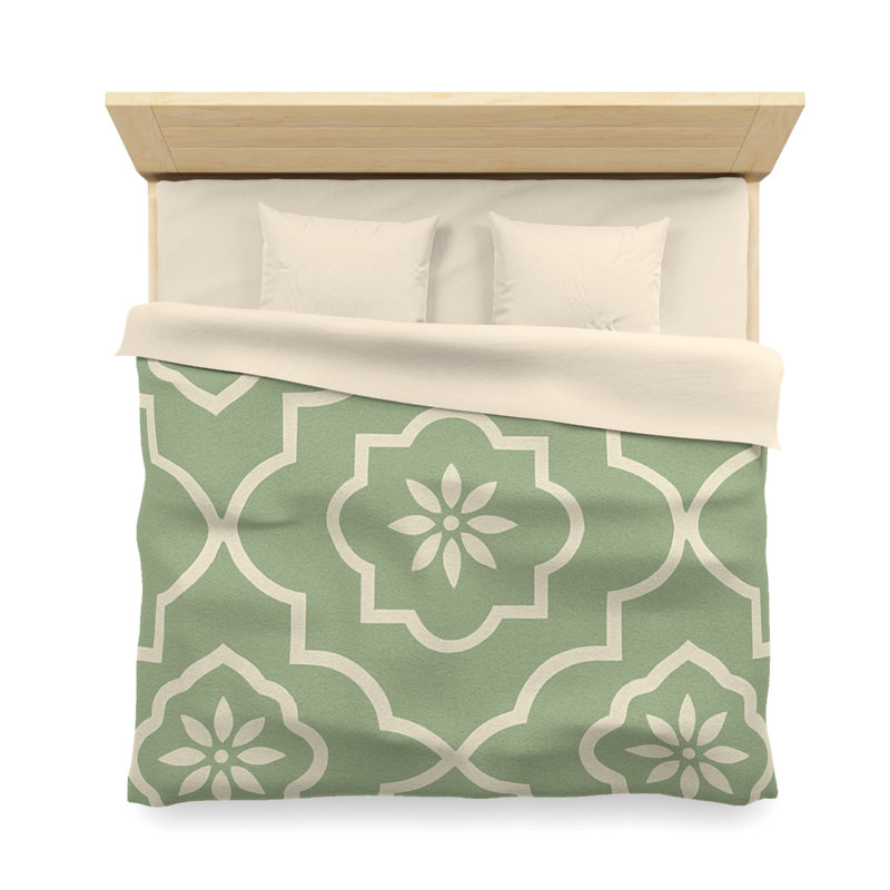 Microfiber Duvet Cover Boho Style, Design 32, Cream, King Duvet Cover