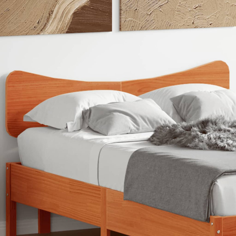 Meleka Solid Wood Headboard, Wax Brown, Double - 135 x 190 cm