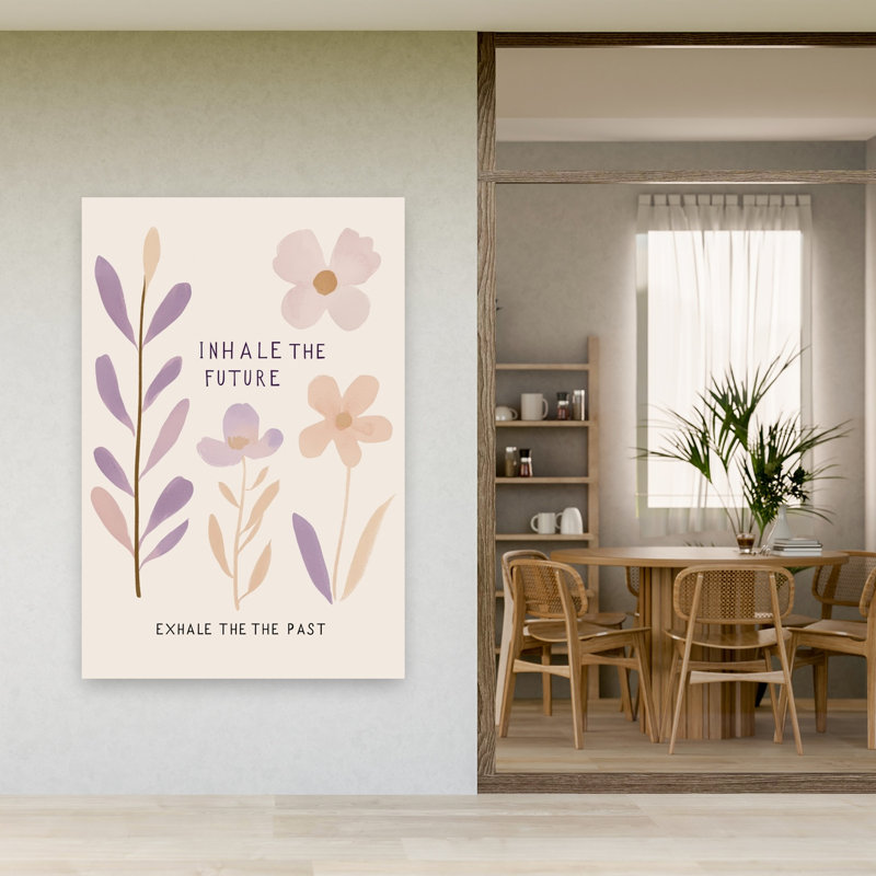 Respire et Éclose - Affiche murale minimaliste et moderne délicate représentant une fleur inspirée de la nature