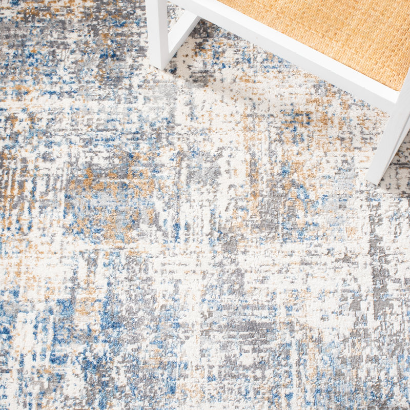 Shivan 100 Performance Abstract Rug, Round 6'7"