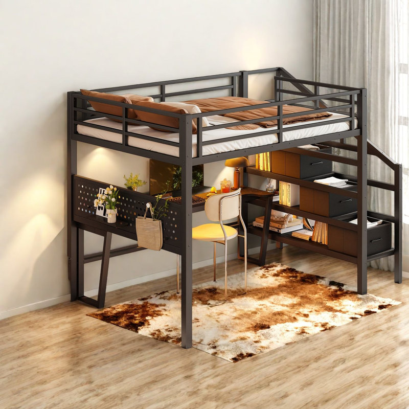 Lits multifonctionnels avec rangement, loft moderne en bois aggloméré pour la maison