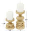 Porte-bougie traditionnel en bois perlé-354468929