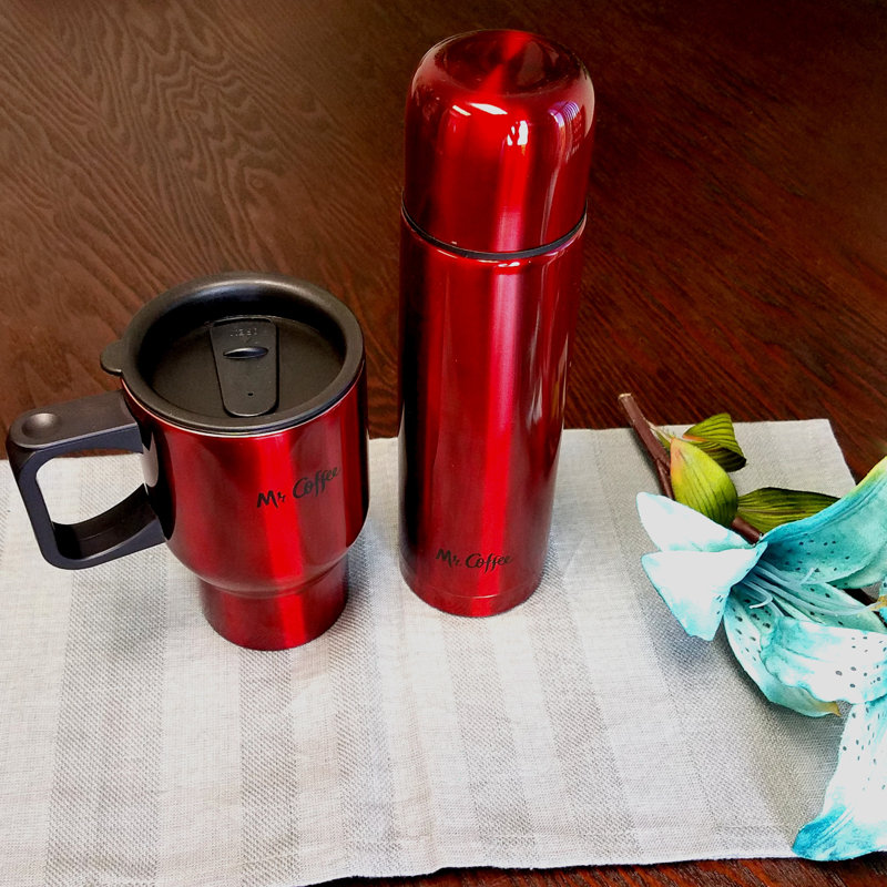 Ensemble de grande tasse de voyage en acier inoxydable 2 pièces Mr Coffee
