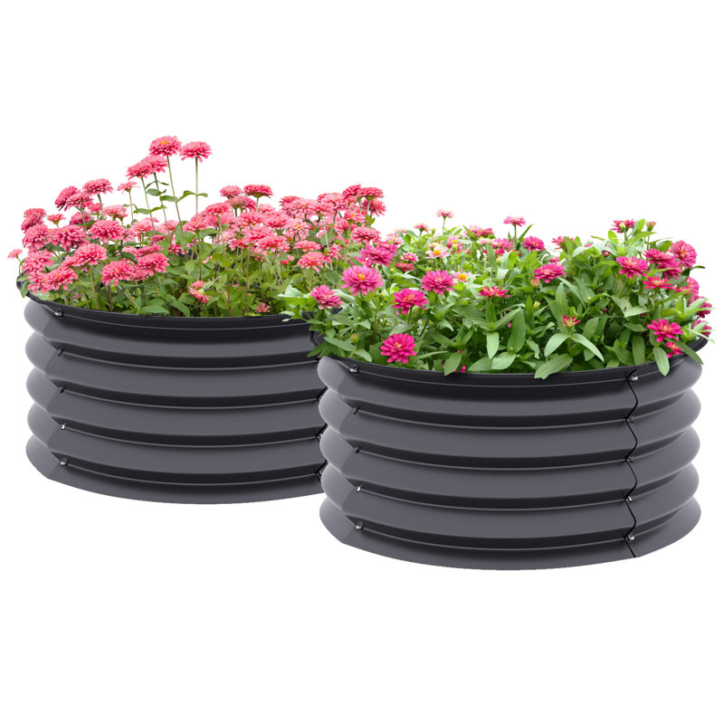 Buchler Metal Planter Box, Dark Grey