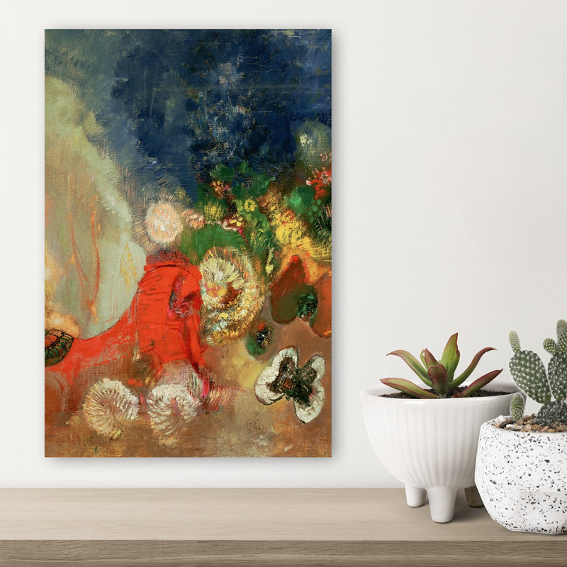 The Red Sphinx, C.1912 Abstract Contemporary Butterfly Wall Art Print by Odilon Redon - Wrapped Canvas Print