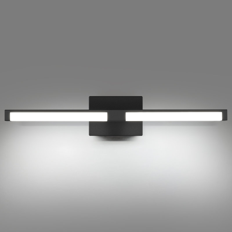 Éclairage de salle de bain moderne à DEL à intensité variable de 24 po Modern, Noir mat