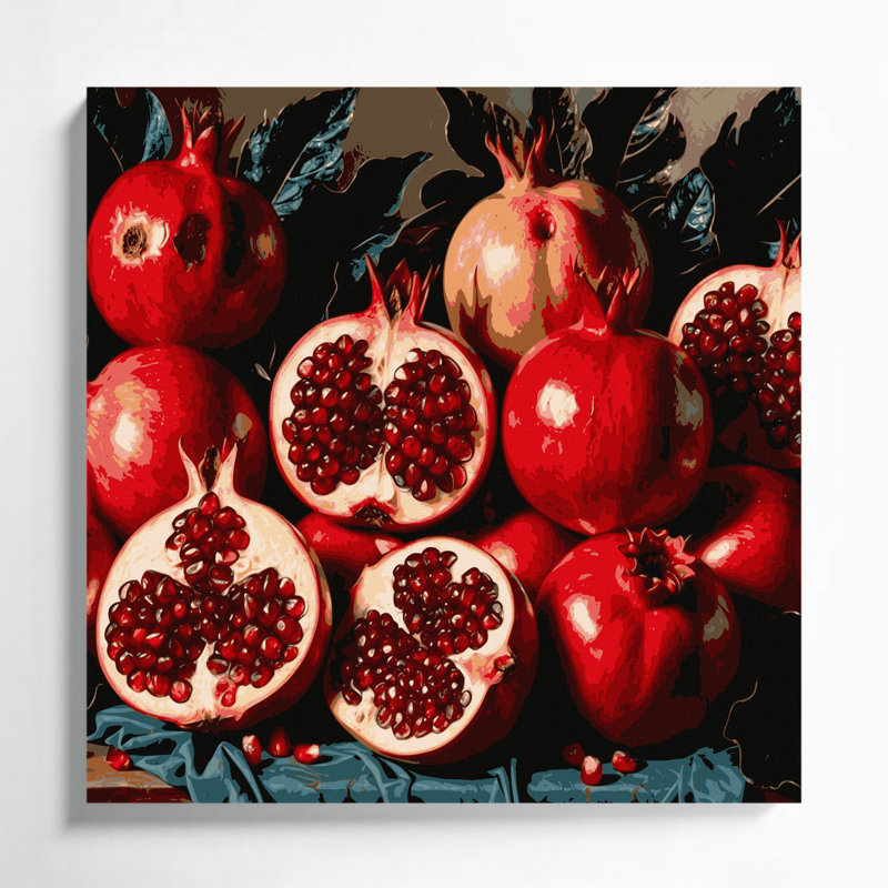 Fruit, grenade, art mural sur toile, H 16 po x l 16 po