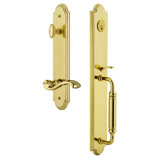 Arc Handleset with Single Cylinder Deadbolt and Portofino Door Lever and Arc Rosette