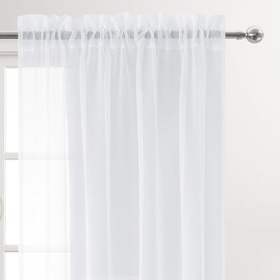 2 Panels Sheer Curtains Window Treatments Rod Pocket Voile Drapes Elegant and Breathable for Living Room,Bedroom