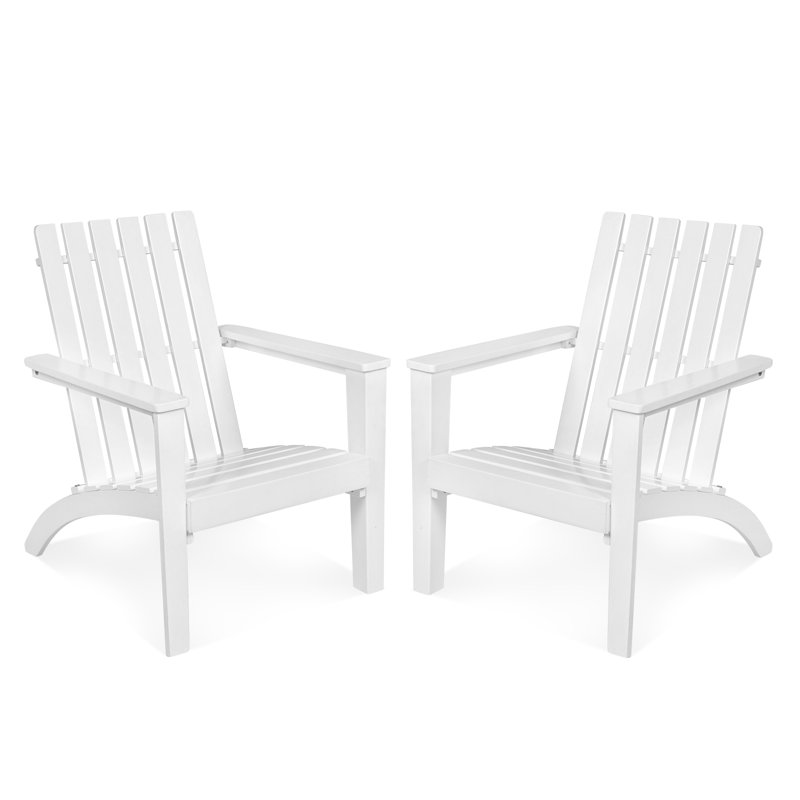 Parkerville Acacia Outdoor Adirondack Chair, White