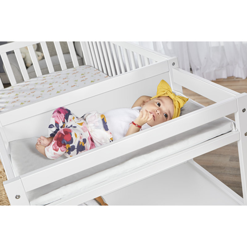 White Pine Convertible Toddler Crib with Changing Table