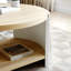 Table basse ronde, table basse de 31 po pour le salon, bureau en bois rustique à 2 niveaux avec tablette de rangement au design moderne