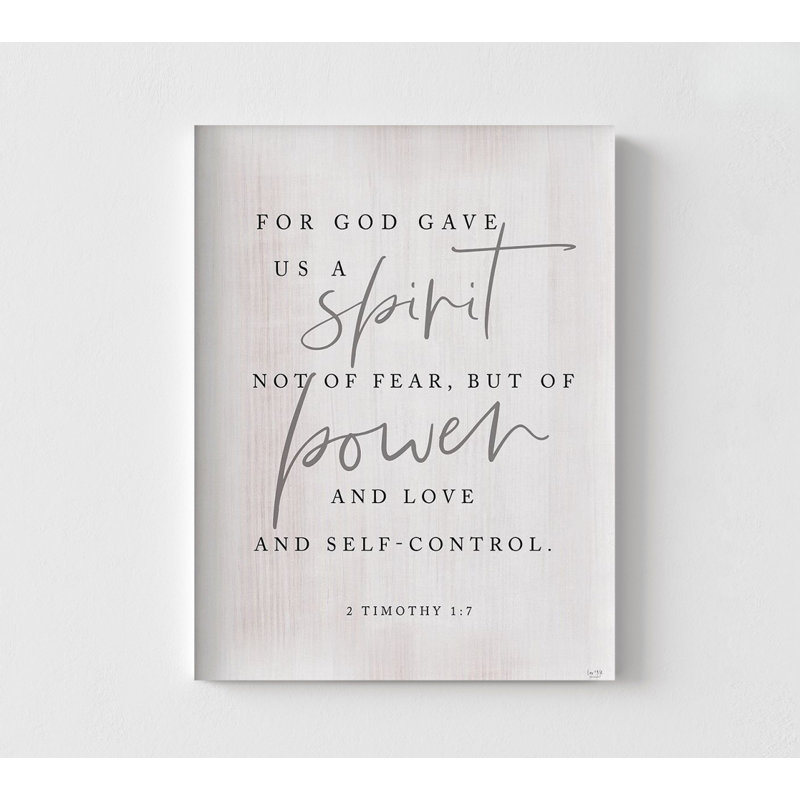 «For God Gave Us a Spirit», impression encadrée 2 Timothée 1: 7, très grande affiche biblique, impression de maison de campagne rustique simple
