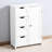 White Bathroom Storage Cabinet With Adjustable Shelf - Drawers For Organizing, Construction And Modern Style Home Spaces