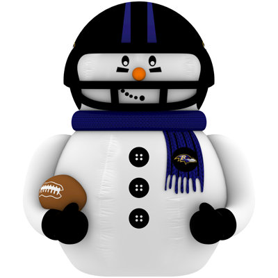 Sporticulture Baltimore Ravens Inflatable Snowman Player – 7 Ft Tall Yard Decoration w/ LED Lights | NFL Holiday Football Snowman | Built-in Blower Motor, Weather-Resistant, Indoor/Outdoor Use