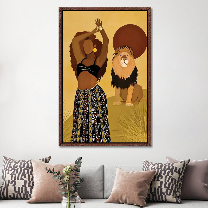 Maya by Bria Nicole - Print on Canvas, 152.5 cm H x 101.5 cm W, Classic Brown Wood Framed Canvas
