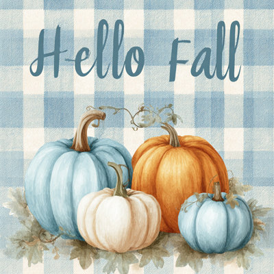 «Hello Fall Pumpkins», art mural sur toile