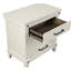 Table de chevet blanche avec 3 tiroirs et tablettes, structure en bois massif 3 en blanc, faite pour un look polyvalent