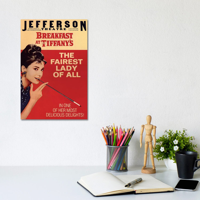 Breakfast At Tiffany's Film Poster (Jefferson Theatre Edition) by Radio Days - Print on Canvas, Wrapped Canvas