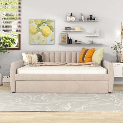 Versatile Upholstered Daybed with Pull-Out Trundle for Extra Sleeping Space