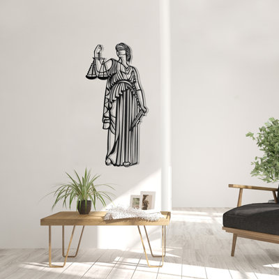Élégant accessoire mural décoratif en métal, noir, 13,8 po x 27,6 po | Fabrication 100% métal, épaisseur: 0,08 pouce | Fixation murale facile avec support arrière | Parfait pour les décorations et les objets d'art modernes