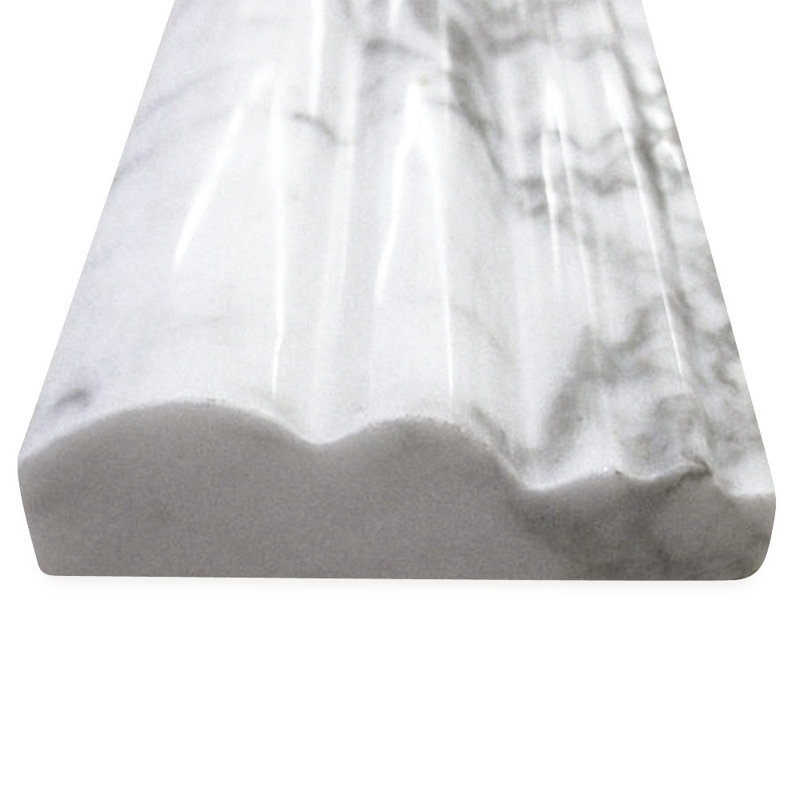 Carreau de marbre à moulures 3 po x 12 po Carrara