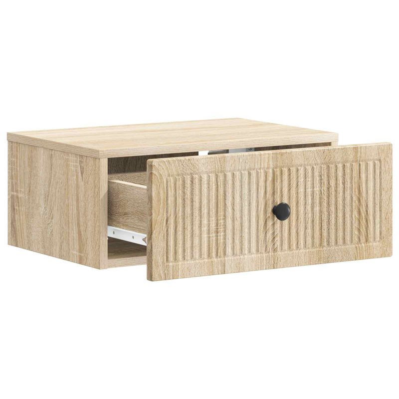 49cm W Manufactured Wood Bedside Table, Sonoma Oak